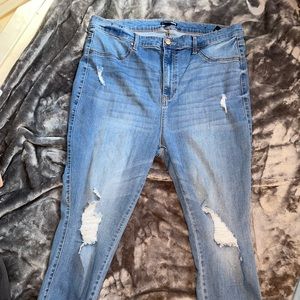 Blue Distressed Skinny Jeans